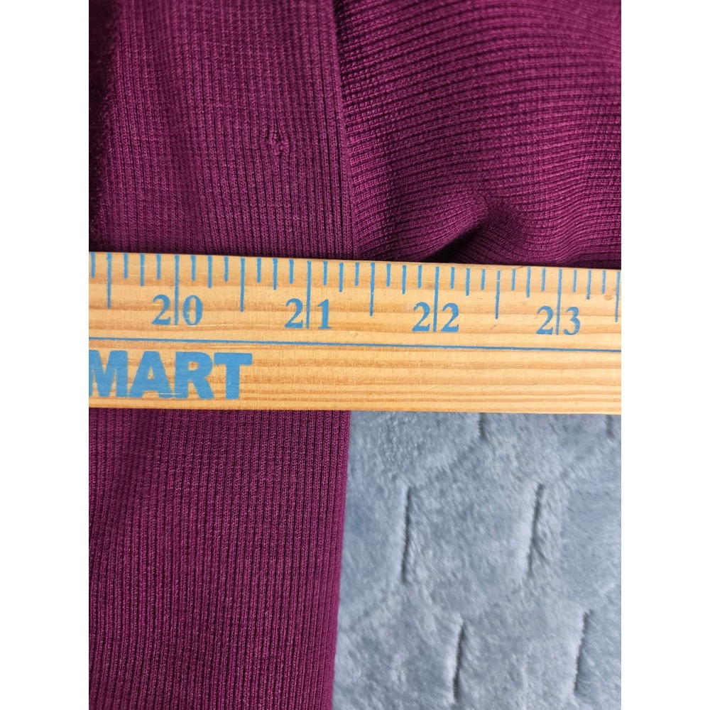 New Directions Womens XL Burgundy Velvet Moto Jacket Quilted Zip Mock Neck - Picture 7 of 13